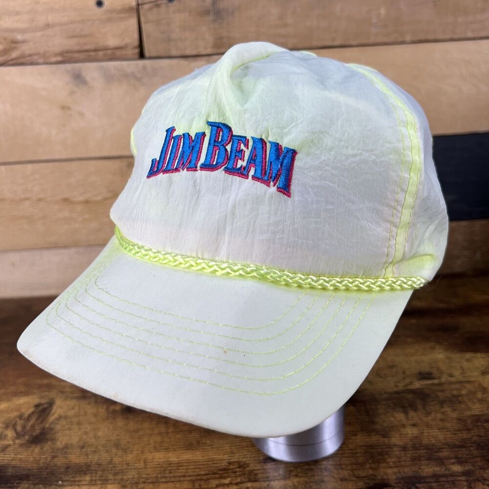 Vintage Jim Beam Green Rope Snapback Trucker Hat Baseball Cap